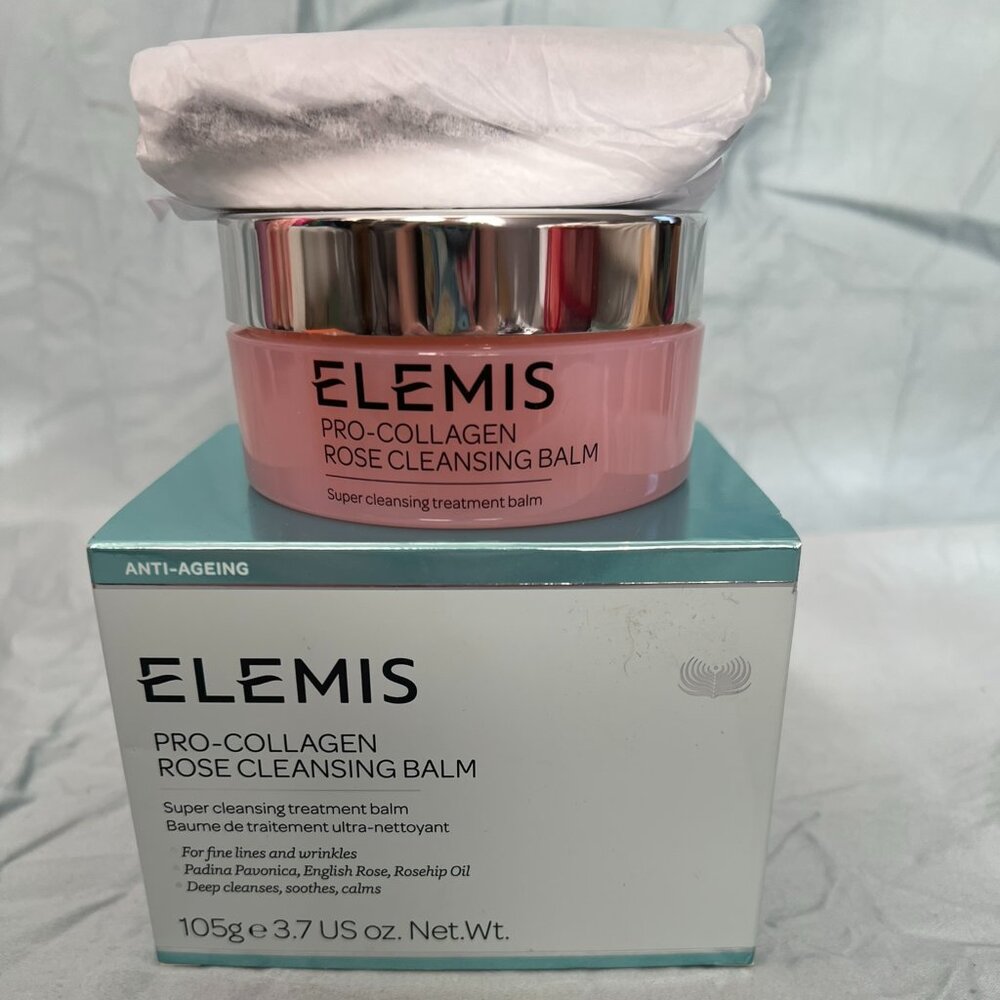 New Elemis Pro-Collagen Rose Cleansing Balm with wash cloth